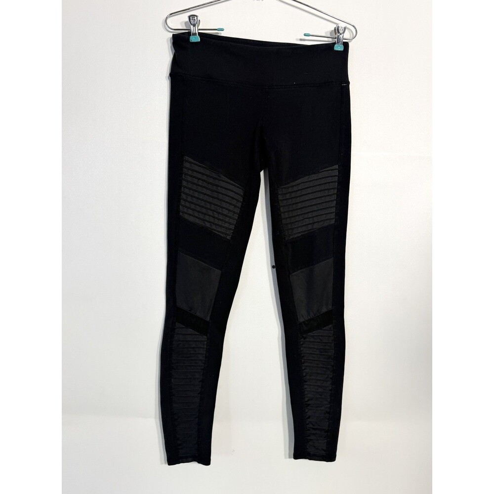 Alo Yoga Leggings Womens Medium Black High Waist Moto Mesh